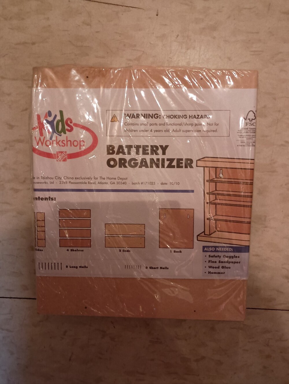 3/$10 🌟 NEW Home Depot Kids Workshop Battery Organizer